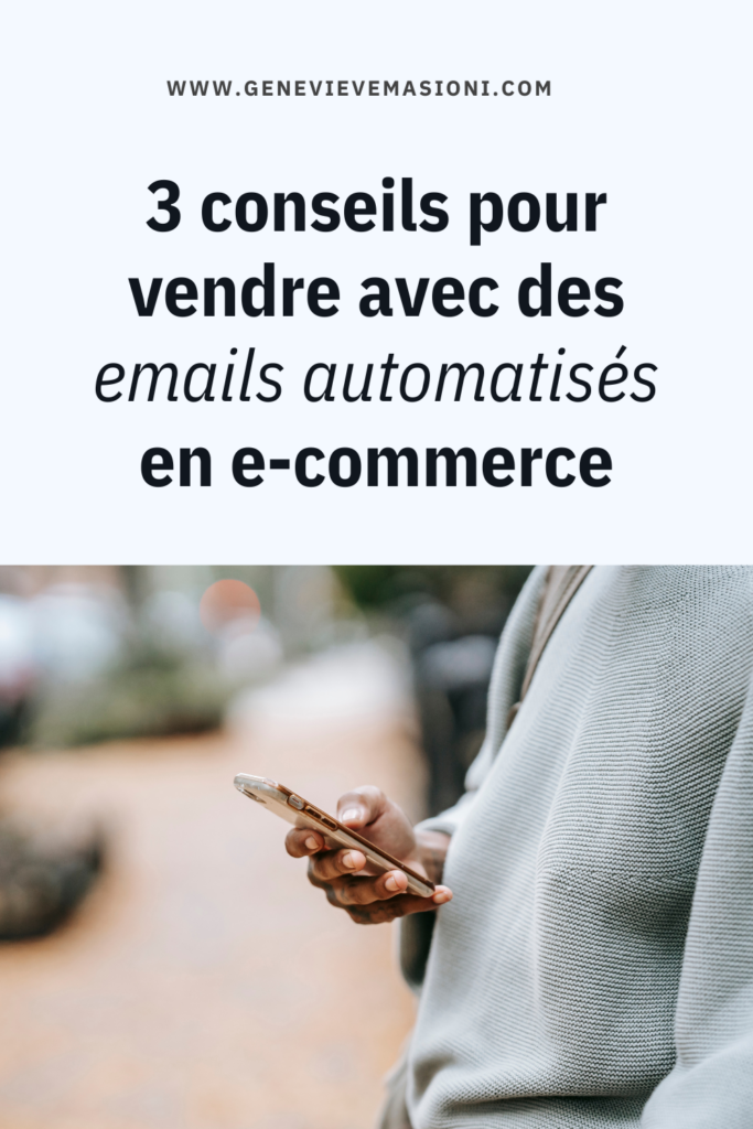 Bannière décorative avec le texte "3 conseils pour vendre avec des emails automatisés en e-commerce"