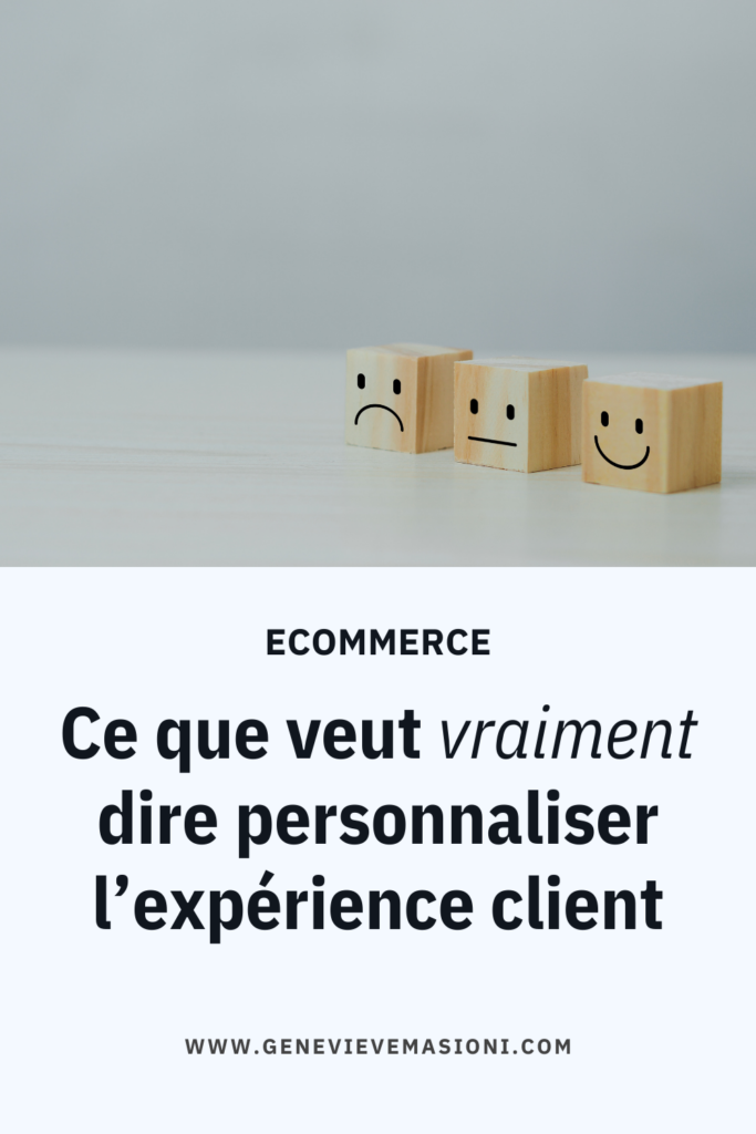 Bannière décorative avec le texte "Ecommerce : ce que veut vraiment dire personnaliser l’expérience client"